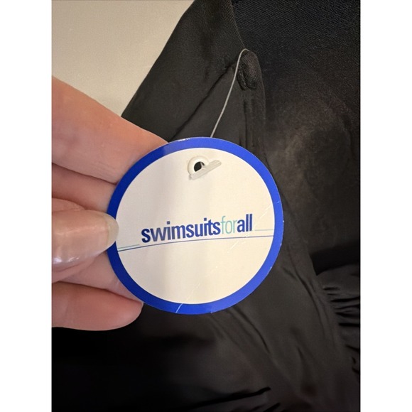 Swimsuits For All New With Tag Black Swim Dress Size 24 Beach Resort - Picture 7 of 10